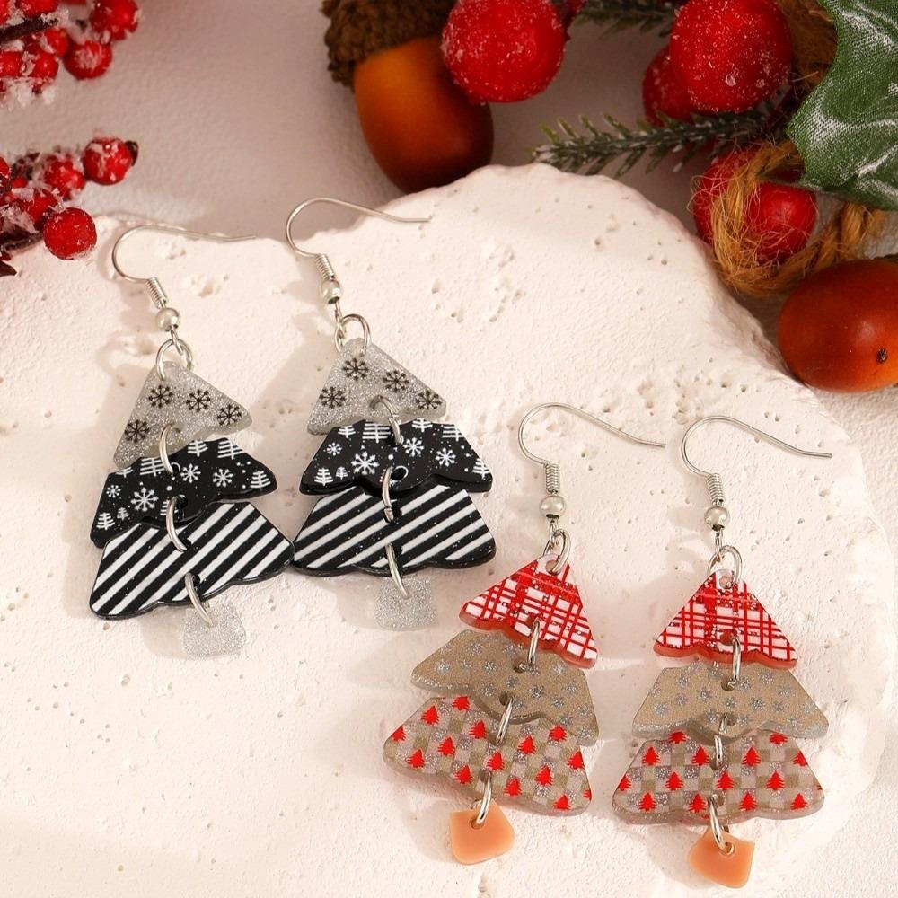 Cartoon Style Stud Earrings Acrylic Material Star Earrings Sweet Tree Earrings Women Wear