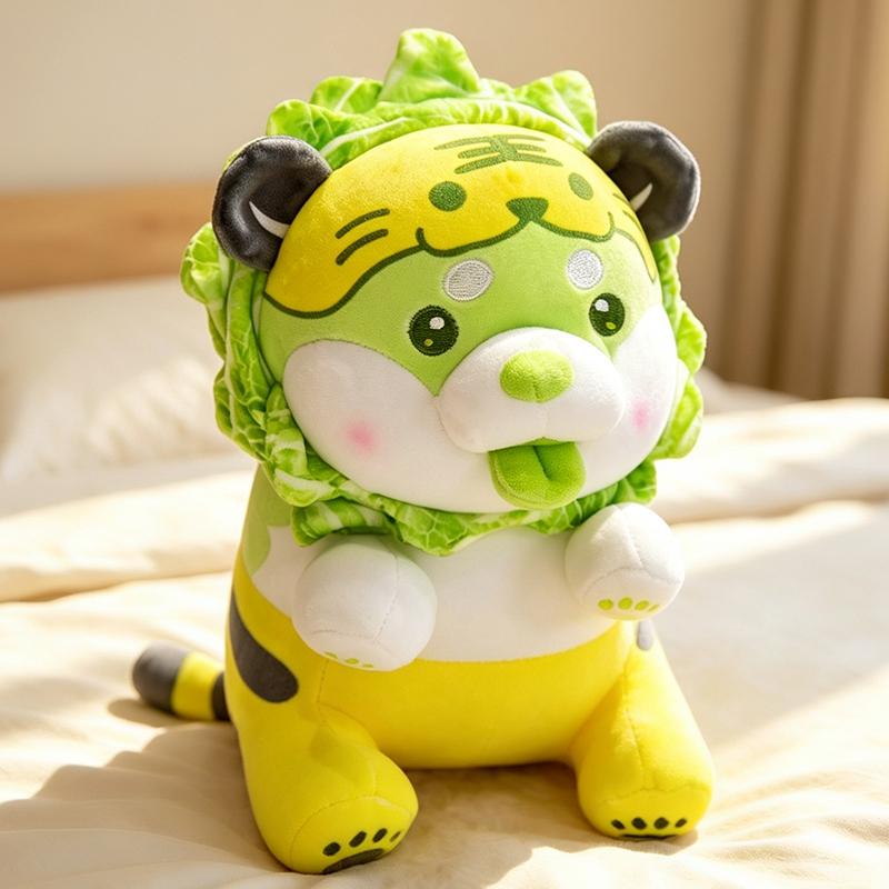 Cartoon Cute Cabbage Dog Plush Doll Green Pink Vegetable Orange Zombie Dog Animal Stuffed Toy Home Decoration Gift For Children