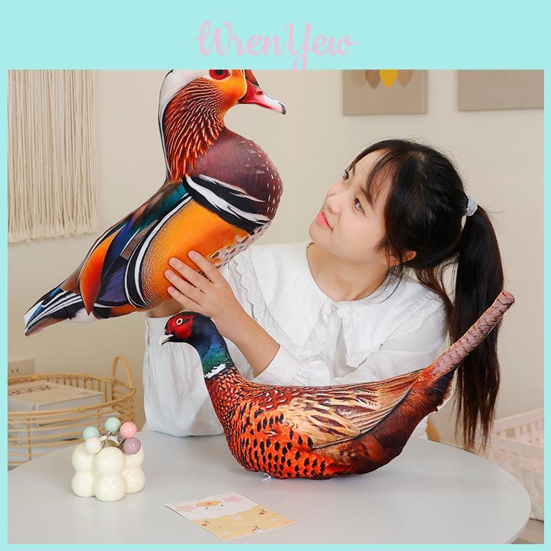Soft Plush Animal Pillow With Realistic Design Featuring Colorful Rooster Hen And Bird Toys