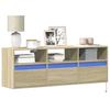 VidaXL Wall-mounted TV Cabinet with LED Lights Sonoma Oak 130x31x45 Cm 852343
