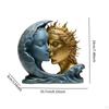 Figurina Luna Blu Sole Dorato Scultura d'Arte Moderna Oggetti da Collezione Ornamento da Tavolo per Anniversario