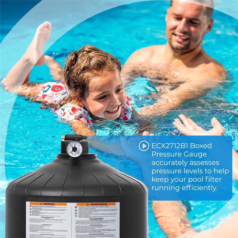 ECX2712B1 Pressure Gauge For Hayward Pool Filter De Cartridge And Sand Filters Xstream ECX2712B1 With Dial