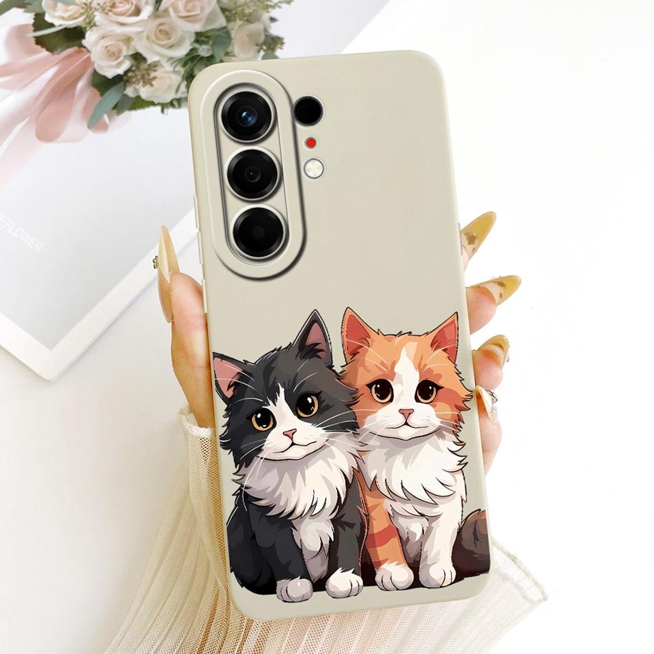 Für Tecno Camon 50 Pro 4G CN5c Niedliche Katze Blume Cartoon Handyhülle Für Tecno Camon 50Pro 4G Weiche Silikonhüllen Stoßfänger
