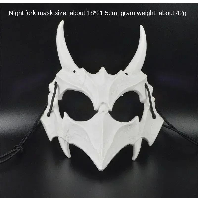 Half Face Skull Mask with Long Teeth Demon Skeleton Design for Party Halloween Cosplay Costume Prop Terror Masquarade Mask