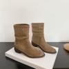 Fashion Autumn Thick Heel Pleated Women Ankle Boots Fashion Ladies Elegant Suede Short Botas De Mujer