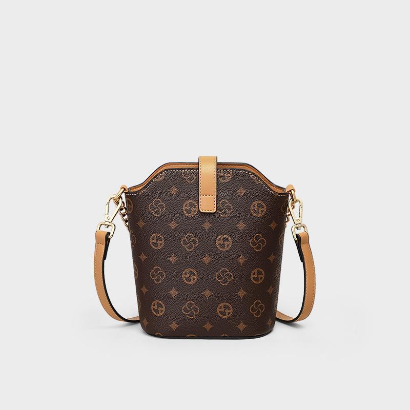 Crossbody Bucket Bag Senior Sense All-in-one Portable Small Chain Leather Bag for Women