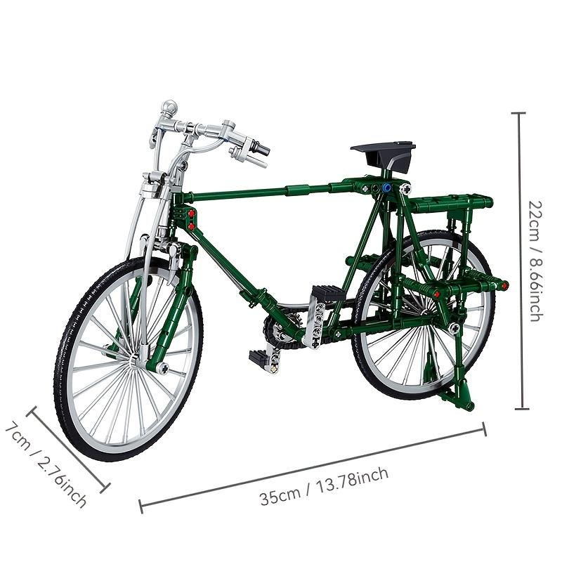 Retro Ziegelstein Fahrrad Modellbausatz Buntes Mountainbike mit Zubehör Spielzeugmodell Vintage Detailliertes Konstruktionsrad Dekoration 1126 Teile