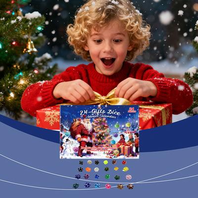 Christmas Arrival Calendar Dice Set, 24-day Christmas Countdown Gift, Suitable For RPG, Role-playing Board Game Enthusiasts