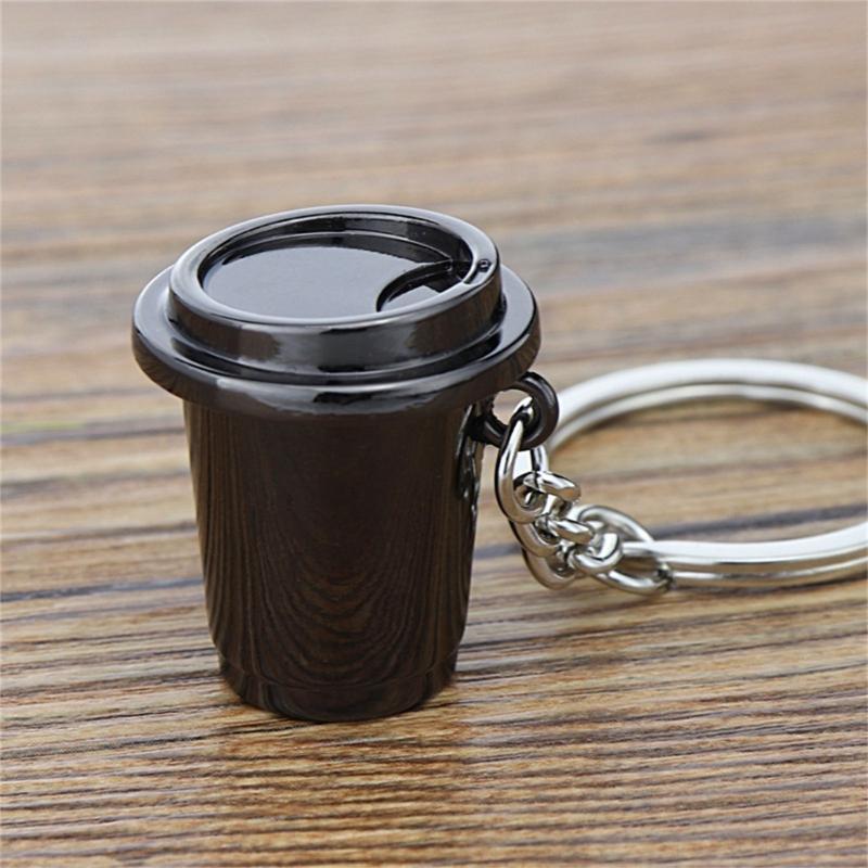Unique Coffee Machine Filter Handle Keychain Fashion Metal Key Ornament Bag Charm Present for Coffee Aficionados