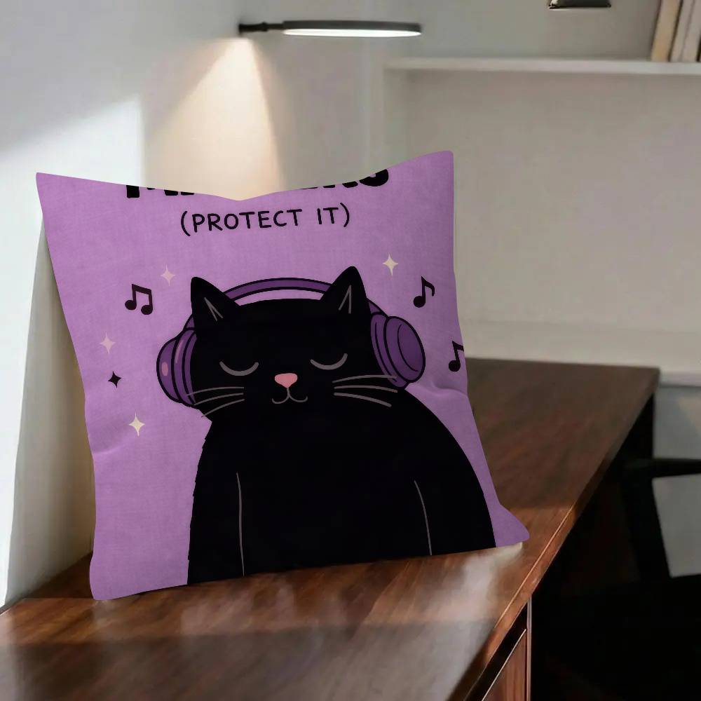 Inspirational quotes from a cartoon cat  Pillow Anime Pillow Sofa Bed Head Pillow Cover Cushion Cover x cm Fashion