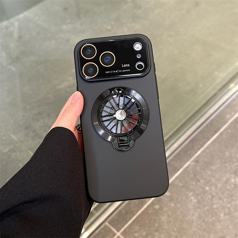 Rotating Gyro Bracket Magnetic Phone Case for iPhone 17 16 15 Plus 12 13 14 Pro Max 17 Air Magsafe Stand Lens Protection Cover