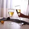 Nordic Vertical Stripe Gold Rim Champagne Glass High Stem Wine Glass Home Red Wine And Cocktail Glass