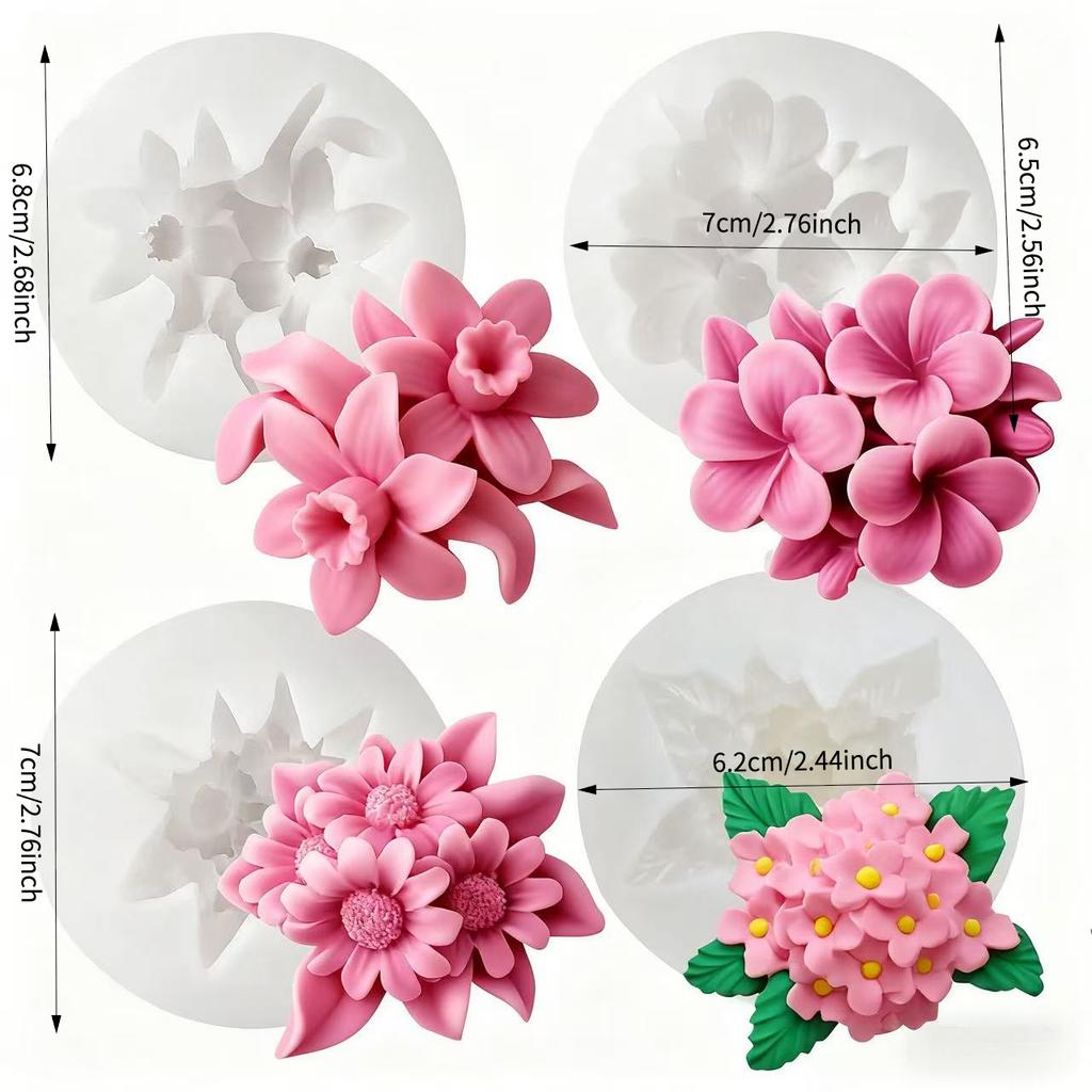 1 Piece 3D Elegant Rose Silicone Mold - Reusable Flexible Mold for Candle, Resin Art, Handmade Soap and Clay Making, Exquisitraft Enthusiasts