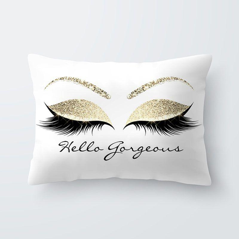 Elegantly Designed Eyelash Pattern Pillow Cover For Stylish Sofa And Seat