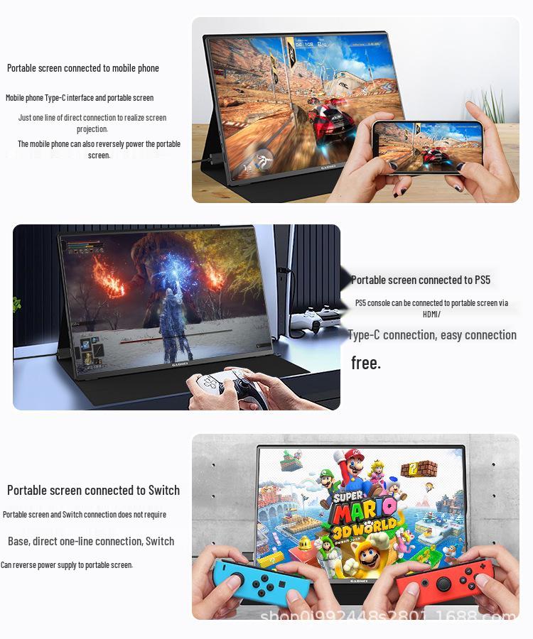 16-inch 4K Portable Monitor, 144Hz Mobile and Laptop Secondary Display