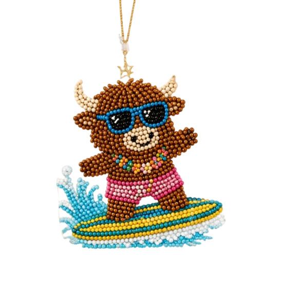 Yousheng 3D Beaded Animal Kit,Cute Tiny Highland Cow Beading Kit with Colorful Embroidery Beads And Instructions,Handmade Bead Art Craft for Beginners