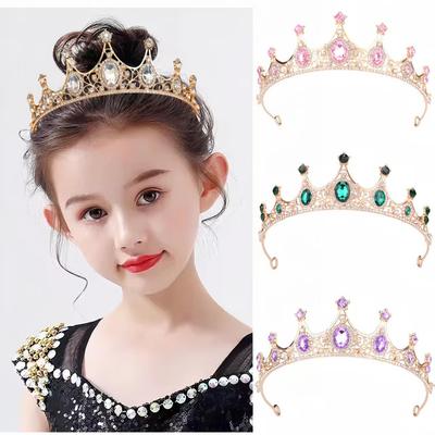 Princess Rhinestone Crown Hair Accessories for Girls - Wedding, Birthday, Performance Headdress, Crystal Headband