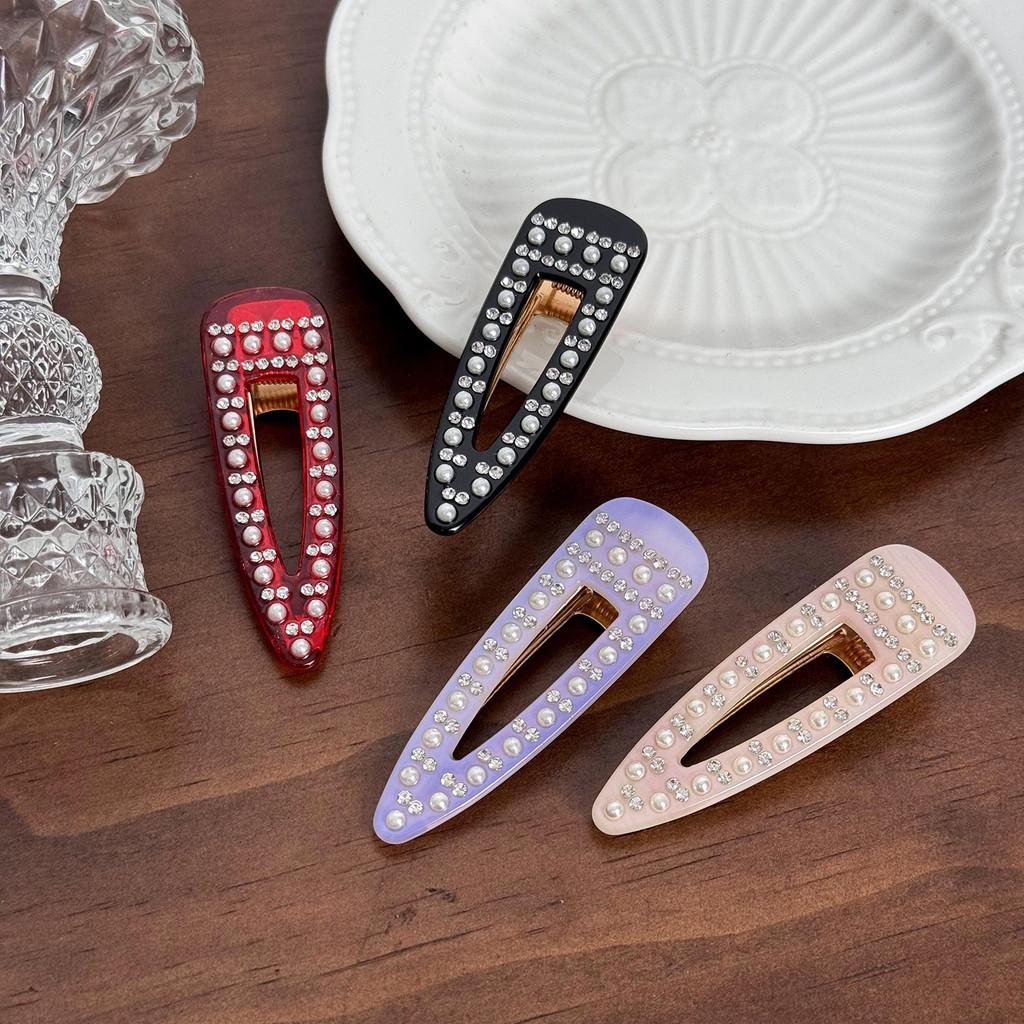 Chic Black And Colorful Hair Clip With Full Rhinestones For Trendy Summer Styles