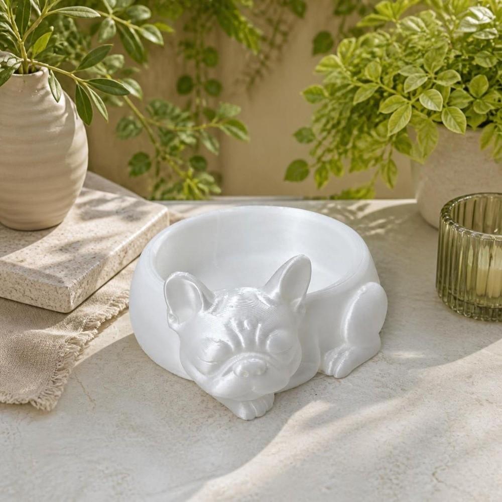 Funny Succulent Flower Pot 3D Printed Bulldog Plant Pot Desk Storage Basket Puppy Statue Office