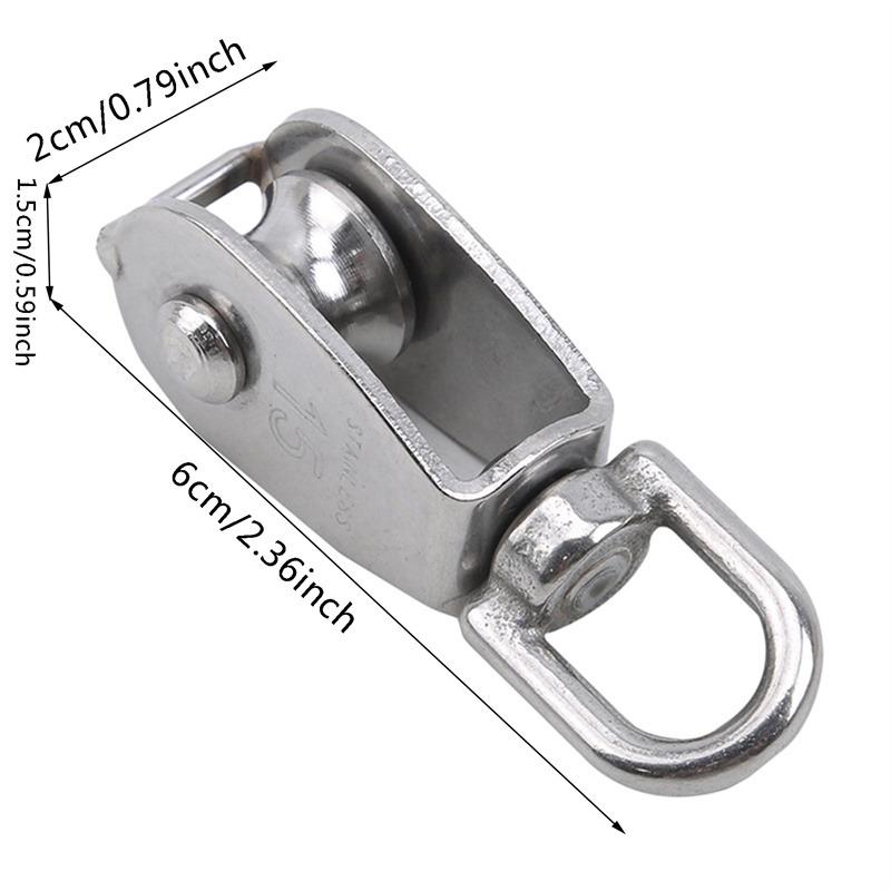 Edelstahl Umlenkrolle M15/M25 Einzel-/Doppelrad Wirbel Heben Seilrolle Set Heberad Werkzeuge Drahtseil Kranrolle