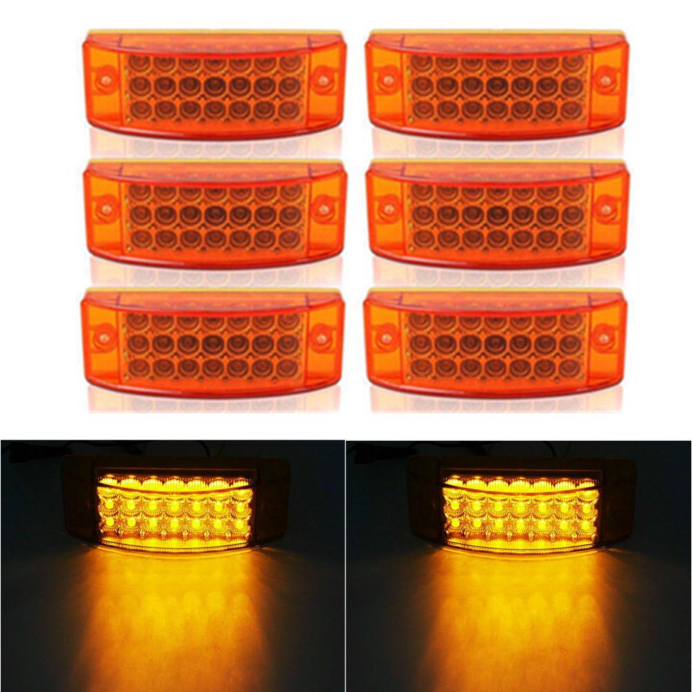 

6PCS Amber Side Marker Lights Turn Signal Trailer 21 LED universal 12v 24V Flowing Indicator Blinker Truck Lorry LED Tail Light жёлтый