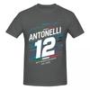 T-shirt Unisex da Pilota da Corsa Kimi No12 Antonelli alla Moda Vintage Girocollo Cotone Unisex