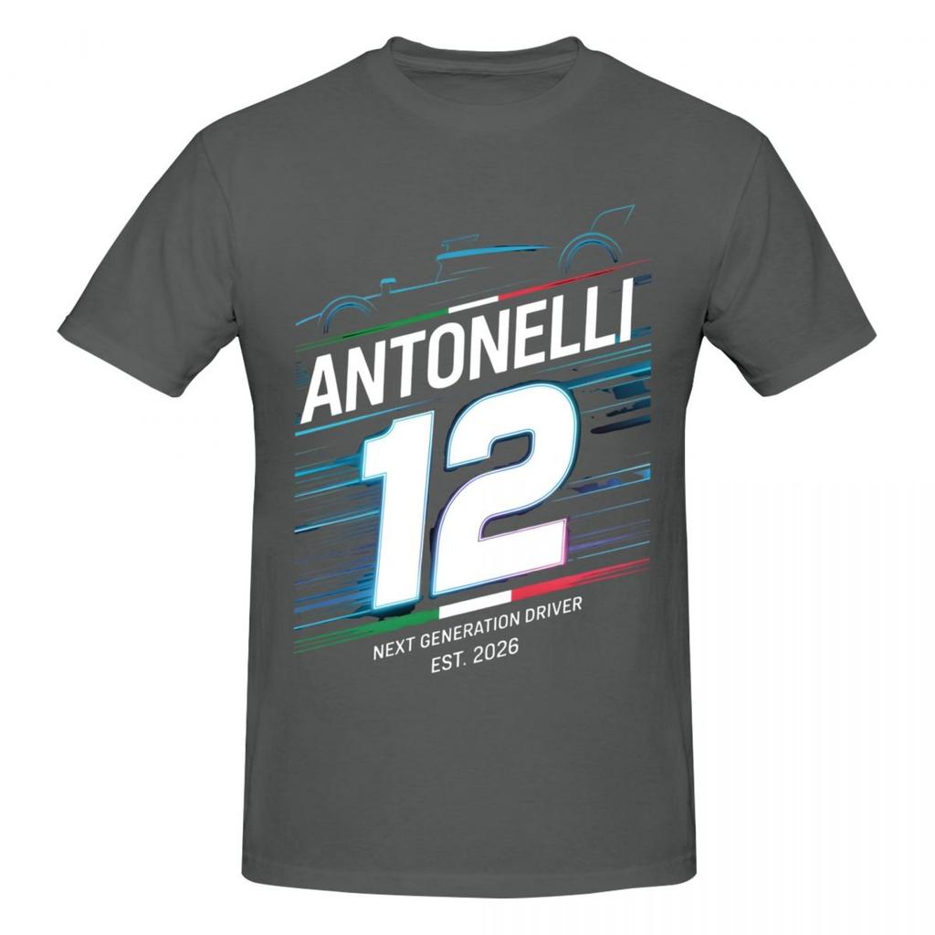 T-shirt Unisex da Pilota da Corsa Kimi No12 Antonelli alla Moda Vintage Girocollo Cotone Unisex