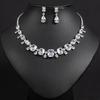 Women's Light Luxury Design Fashionable Zircon Water Drop Necklace Earring Set Versatile And Niche Design Sense Set