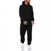 Mens Hooded Zip-Up Fleece Sweatshirt Set With Matching Joggers Winter Warm Casual Sportswear
