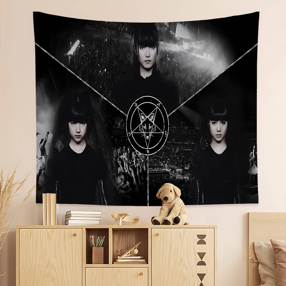 Classic Kawaii Metal Band B-Babymetal Colorful Tapestry Wall Hanging Cheap Hippie Wall Hanging Bohemian Wall Tapestries