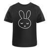 Cute Bunny Graphic Print Black T-shirt