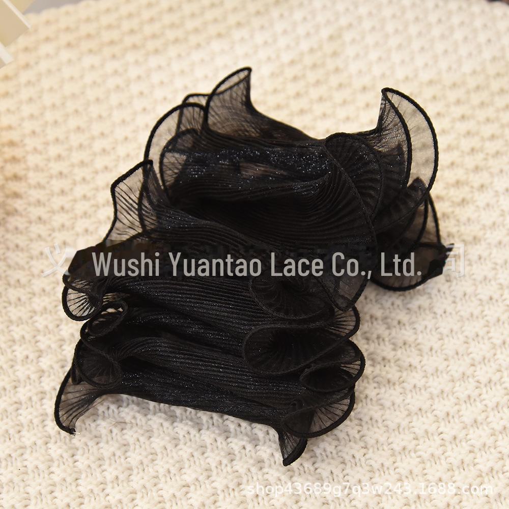 Valentine's Day 3D Ruffled Mesh Lace Flower Bouquet Wrap