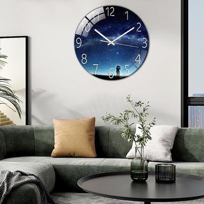 Digitale Wanduhr mit geringem Geräuschpegel, 30 cm/12 Zoll Sternenhimmel-Wanduhr, Quarzuhr, leise, einfache Uhr für die Heimdekoration im Kinderzimmer