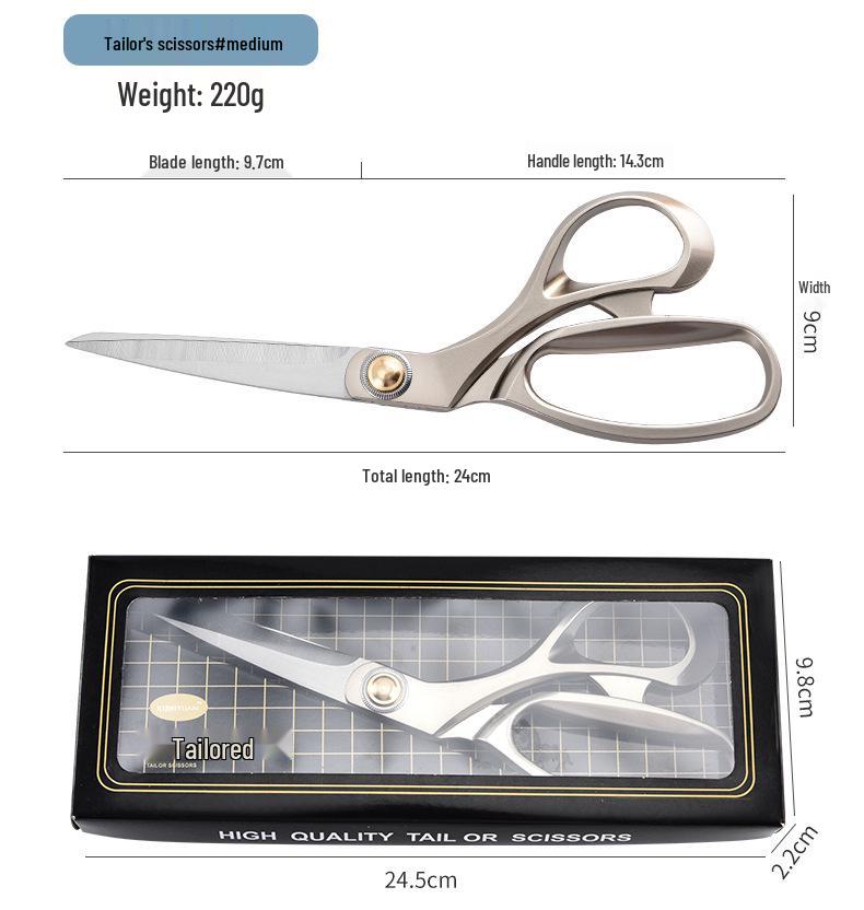 Ganzstahl-Edelstahl-Schneiderschere: Große Stoff- und Nähschere für den Haushaltsgebrauch