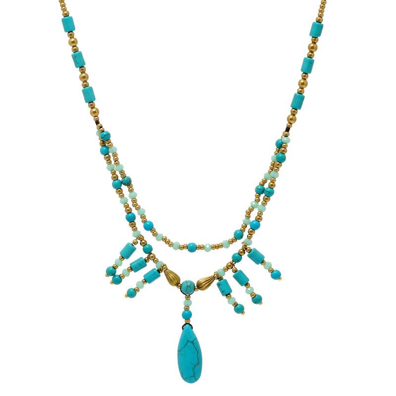 Exotisk stil lång sånglinje pannprydnad handgjord pannkedja ögonbrynshänge antik stil fransad huvudbonad foto halsband kvinna