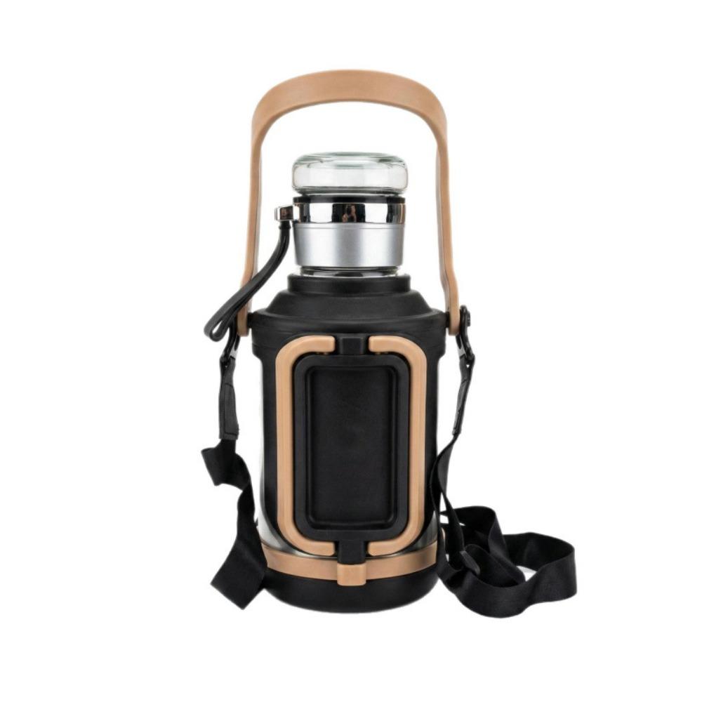 Large Capacity Tea-water Separation Cup with Back Belt and Filter Pot-bellied Water Bottle  Outdoor хаки