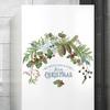 Green Plant Pine Cones Branch Wall Stickers Christmas Decoration  New Year Decor Glass Window Door Posters Home Mural Vinyls