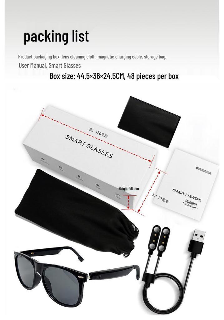 Smart AI Bluetooth Glasses: Translate 100+ Languages & Enjoy Music with Various Frame Support