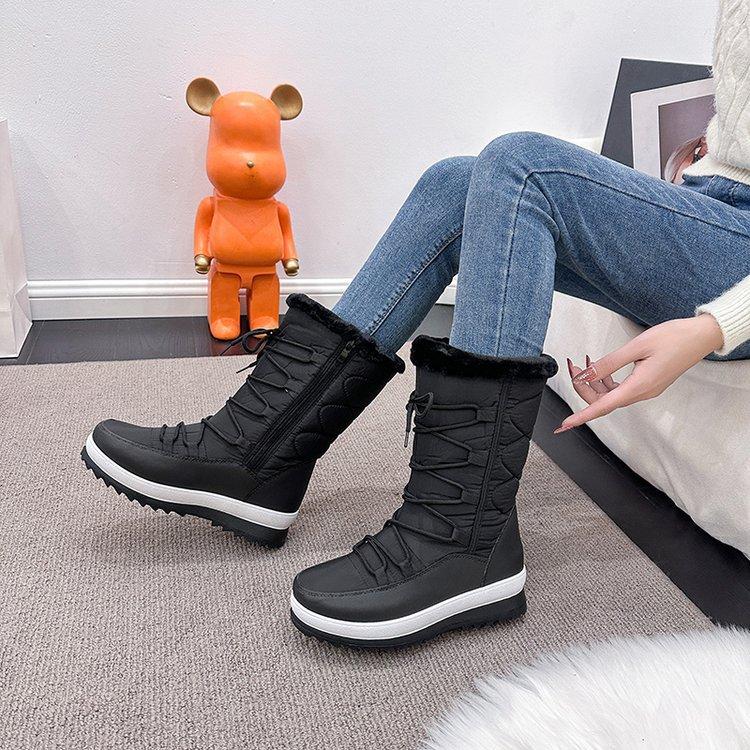 Large Size Fall and Winter New Padded Thickened Snow Boots Women's Cotton Boots Snow Boots