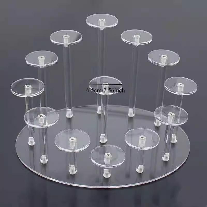 Acrylic Transparent Staircase Ellipse Figurine Display Stand Ring Jewelry Cosmetics Doll Blind Box Fragrance Decorative Shelf