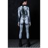 Dámské Pánské Tmavě Šedý Robot Stroj 3D Digitální Potisk Halloweenské Cosplay Kostýmy Dospělí Unisex Karnevalová Párty Oblečení Kombinéza