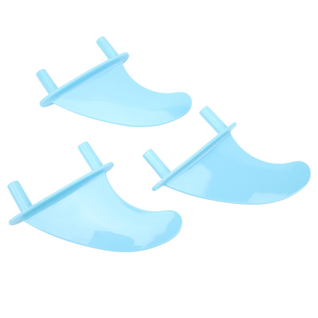 Surfboard Fins Soft Top Tri Fin Set PVC Plastic for Surfing Water Sports with Screws Blue