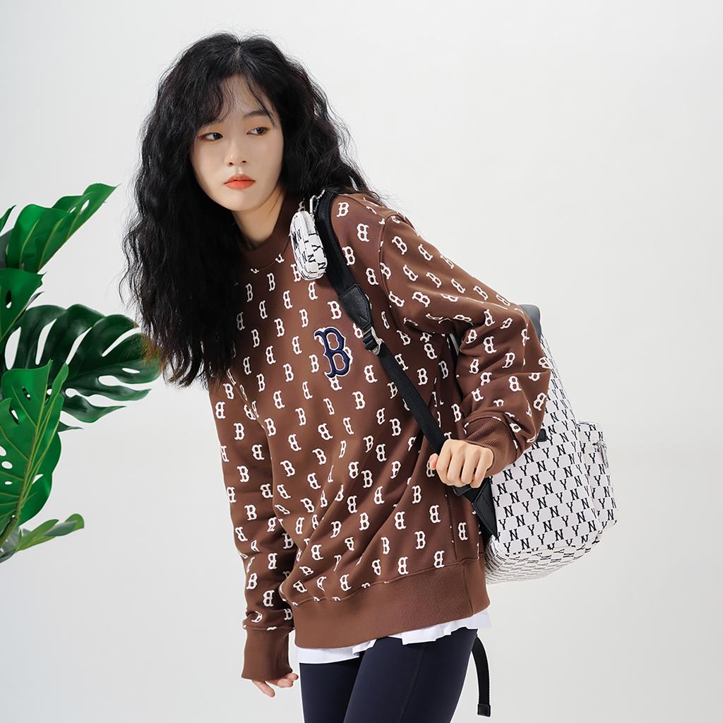 New MLB Sweatshirts Unisex Dark Brown 3AMTM0224-43BRD