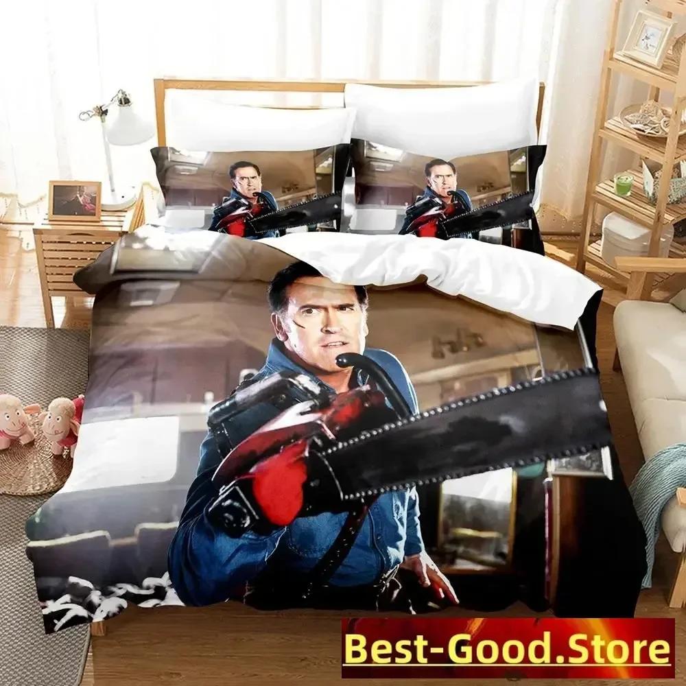 Ash VS Evil Dead Bedding Set Single Twin Printed Bed Set With Pillowcase Bed Duvet Cover Soft Single Double Queen King Size