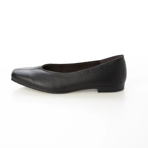 IK Plus 2025 Ballerinas mit Mittelnaht, Damen, Schwarz, Glatt (Weichling), Größe 25,0 cm, 2E