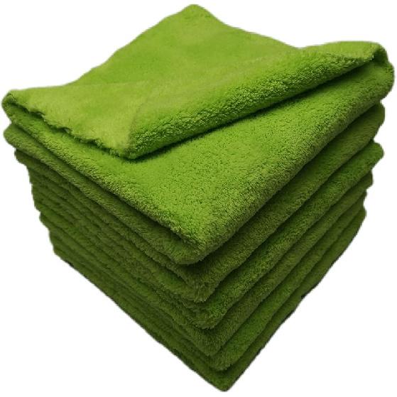 Plush Edgeless Microfiber Towel For Car, Soft Drying Wash Detailing Buffing Polishing Towel, 500 GSM 6PACK 16 X 16Inches (Black, 6Pack)