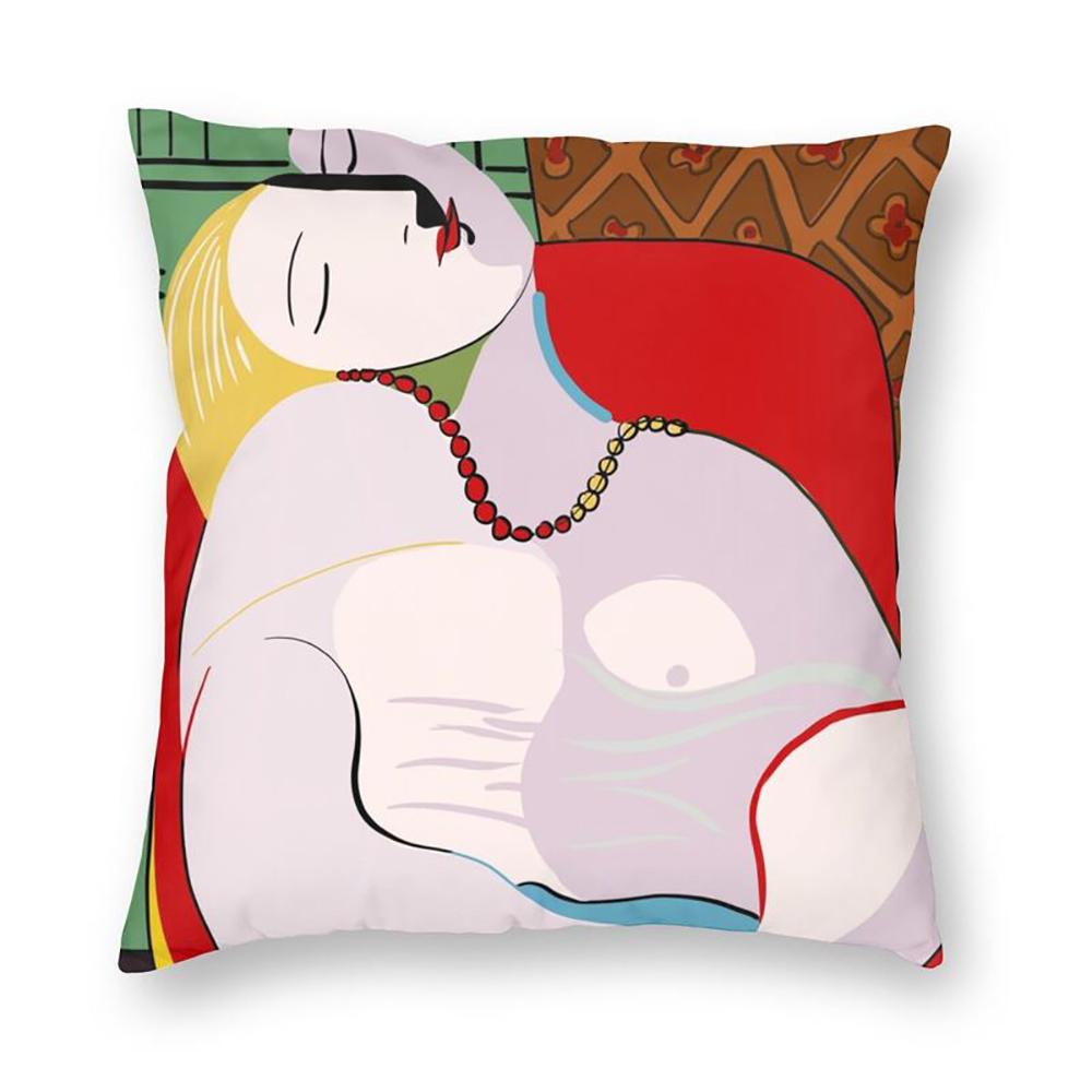Pablo Picasso Luxury Cushion Cover Car Polyester Pillowcase Single Row Face Art Pillowcase Sofa