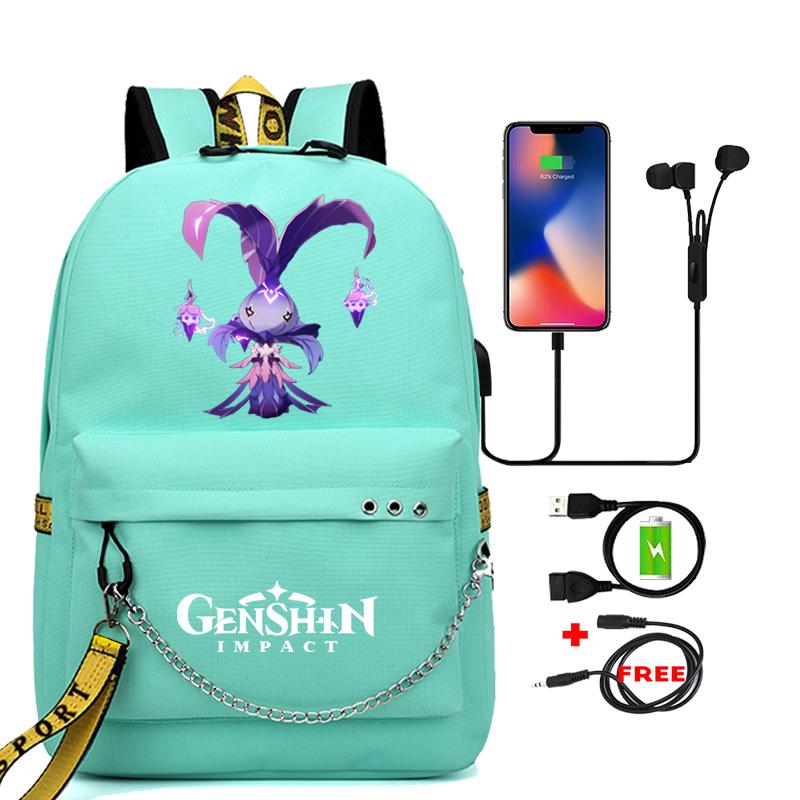 Anime Game Travel Backpack Printed Canvas Backpack Students Women Large Capacity Bookbag Usb Charging for Boy Girl School Bag Kids Gifts