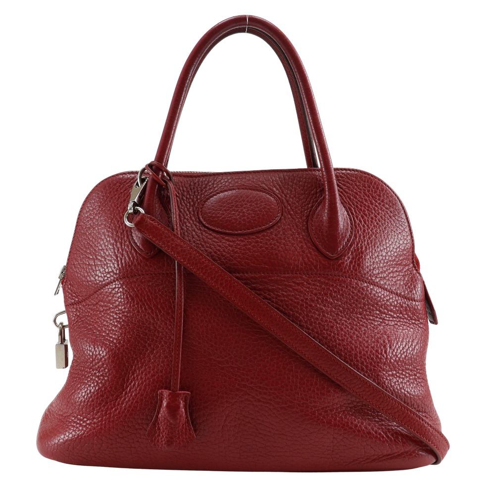 HERMES Bolide31 Handbag 2WAYShoulder Red/Silver Hardware Ardenne Women Used
