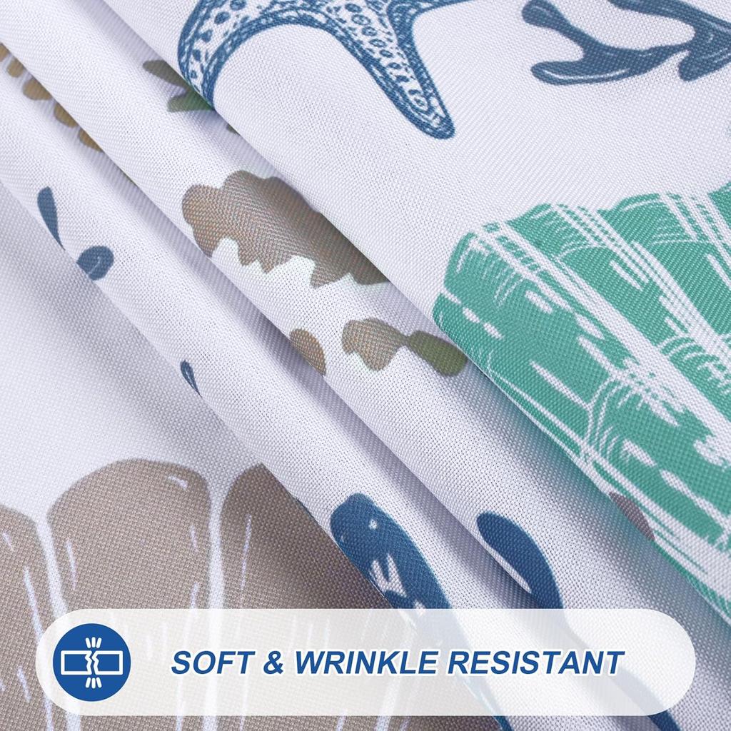 Summer Ocean Starfish Sea Shell Rectangle Tablecloth Table Decor Washable Polyester Kitchen Dining Table Cloth Party Decorations